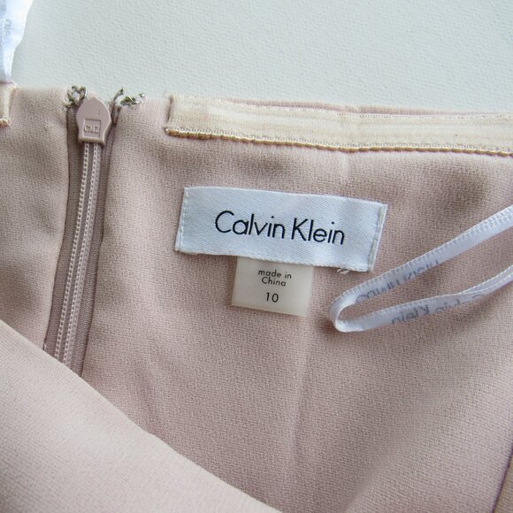 Calvin Klein Women's Solid Off The Shoulder Neckline Short Sleeves Sheath Dress - Picture 8 of 14